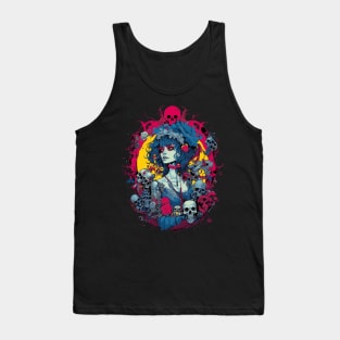 Goth Girl with skulls Tank Top